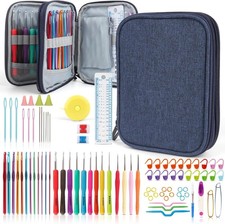 99-Piece Crochet Hooks Set, Crochet Hook Kit with Storage Case, Ergonomic Kni...