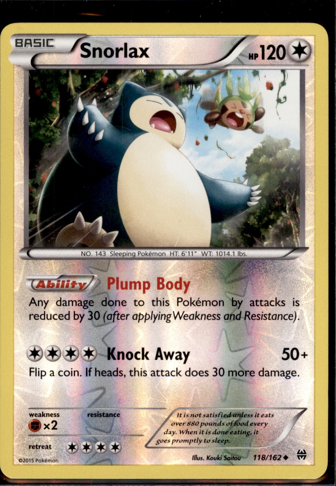 Snorlax Uncommon XY - BREAKthrough 118/162 NM