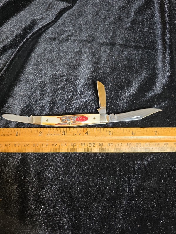 CASE XX USA RED BADGE BEAUTIFUL STAG STOCKMAN KNIFE 5344 SS 