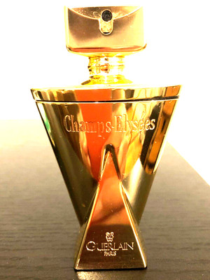 Guerlain Champs-Elysees Perfume Collectible Gold Bottle Case (empty)