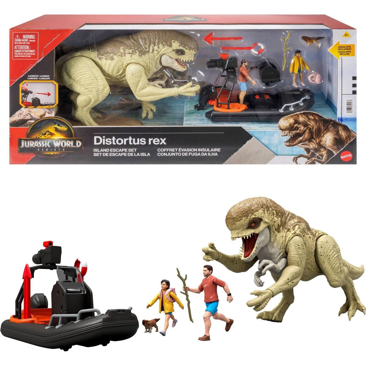 【新品未開封】Jurassic World ダイキャスト レスキュートラック Jurassic World Rebirth Island Escape: Raft, Distortus Rex -Villain