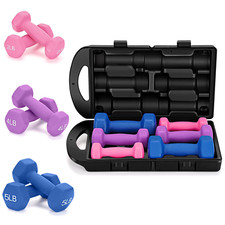 Juego de mancuernas de neopreno de 22 lb con caja de almacenamiento pesas hexagonales antideslizantes para Home Stre