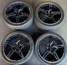 19 20 Inch Chevy Corvette C8 Oem Factory 14007 14008 Black Machine Line Wheels
