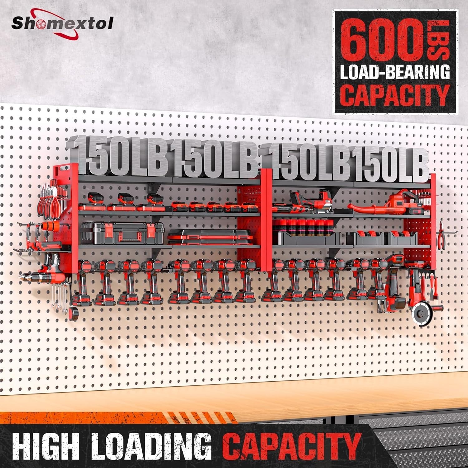 66" W Super Large Power Tool Organizer Wall Mount,Heavy Duty Cordless Tool Or...