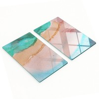 Mehrzweck-Deko-Tischplatten Aus Glas, Grau, 2X30X52 Cm