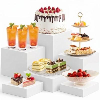 6 PCS Buffet Risers and Stands (3'',4'',5'',6'',7'',8''), Food Risers for Buffet Ta...