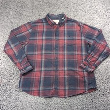 Weatherproof Vintage Shirt Men Extra Large Red Blue Flannel Lumberjack Casual