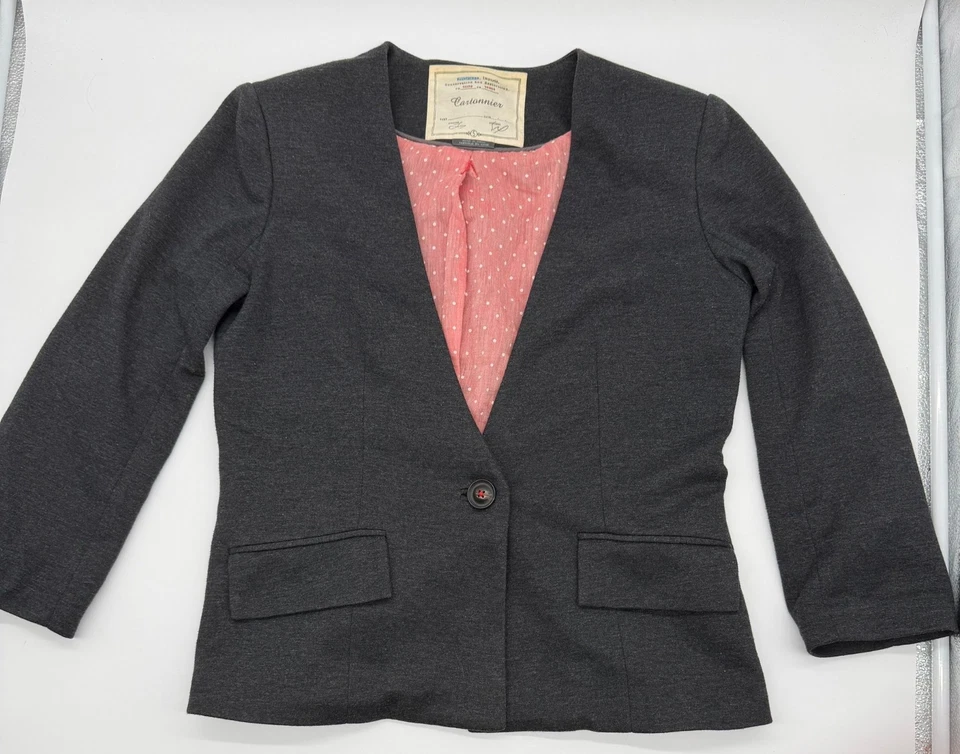 Cartonnier Anthropologie Grey Smart Blazer Jacket Size Small - Image 2 of 4