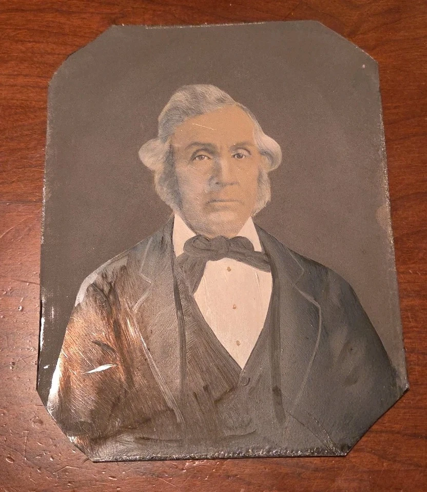 2 fotografías antiguas pintadas tipo tinte placa completa retrato fotos americano  Foto 2 de 4