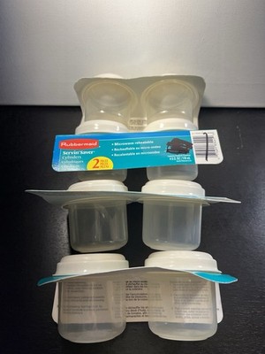 Lot Of 8 Vintage Rubbermaid Servin Saver Food Storage Containers 1/2 Cup, 4 Oz