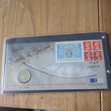 Bank of England 300th Anniversary 2-Pound Coin Uncirculated And Stamps