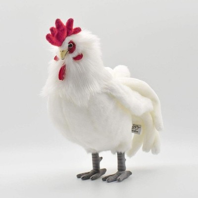 HANSA Chicken Plush 31cm Realistic White Rooster Stuffed Animal Japan
