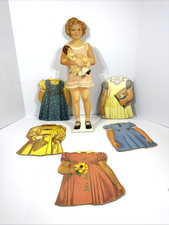 RARE Shirley Temple wooden "Paper Doll" with 5 dresses