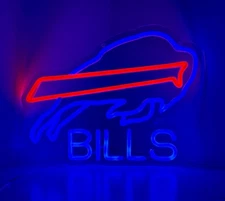 NFL Football Buffalo Bills 14" x 10.5" LED Neon Wall Light Bar Sign BRAND NEW