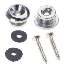 2 Chrome Strap Button Locks Washer Screws Replacement Part For Mandolin Guitar