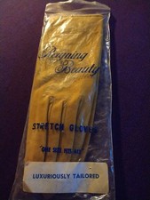 Vintage Beginning Beauty Luxurious Tailored Yellow Women's Gloves 1950 Japanese