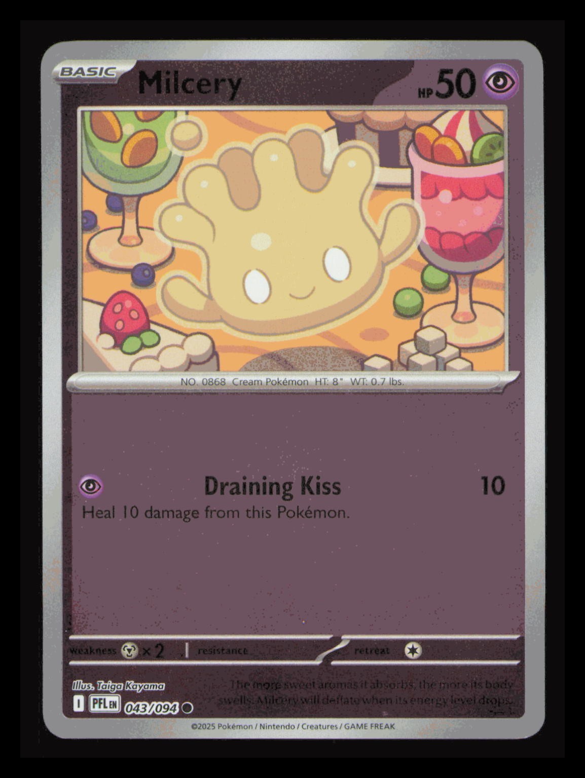 MILCERY 043/094 PHANTASMAL FLAMES POKEMON (REVERSE HOLO, NM)