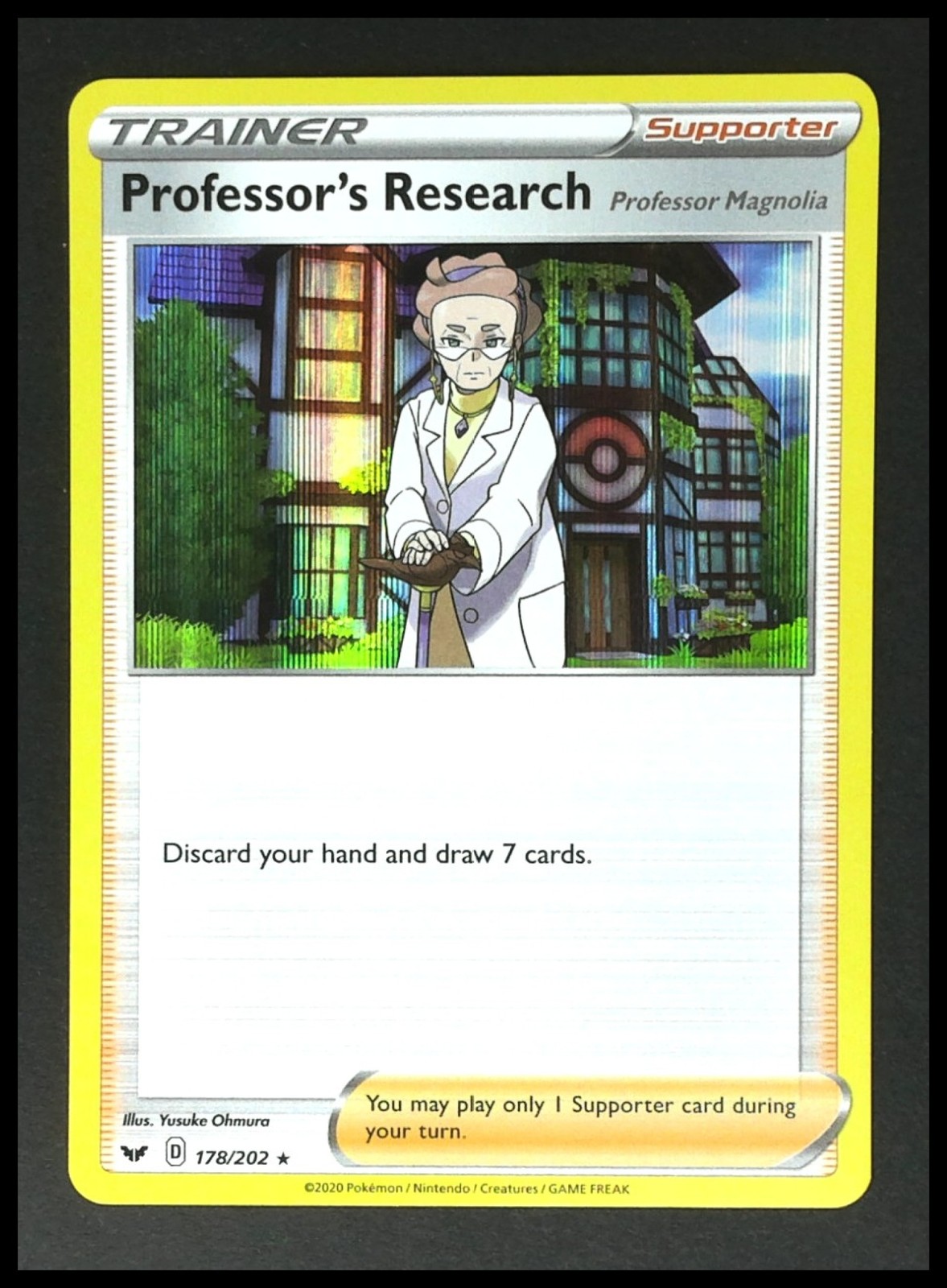 2020 Pokemon Sword Shield Professor's Research: Professor Magnolia Holo #178/202