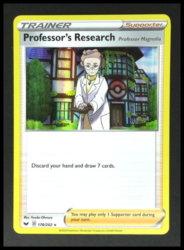 2020 Pokemon Sword Shield Professor's Research: Professor Magnolia Holo #178/202