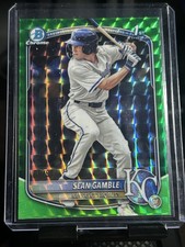2025 Bowman Chrome Draft Green Geometric Refractor SEAN GAMBLE RC Royals /99