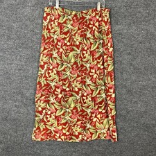 Vintage Requirements Womens Midi Skirt Size Large Floral Tropical Resort 90's
