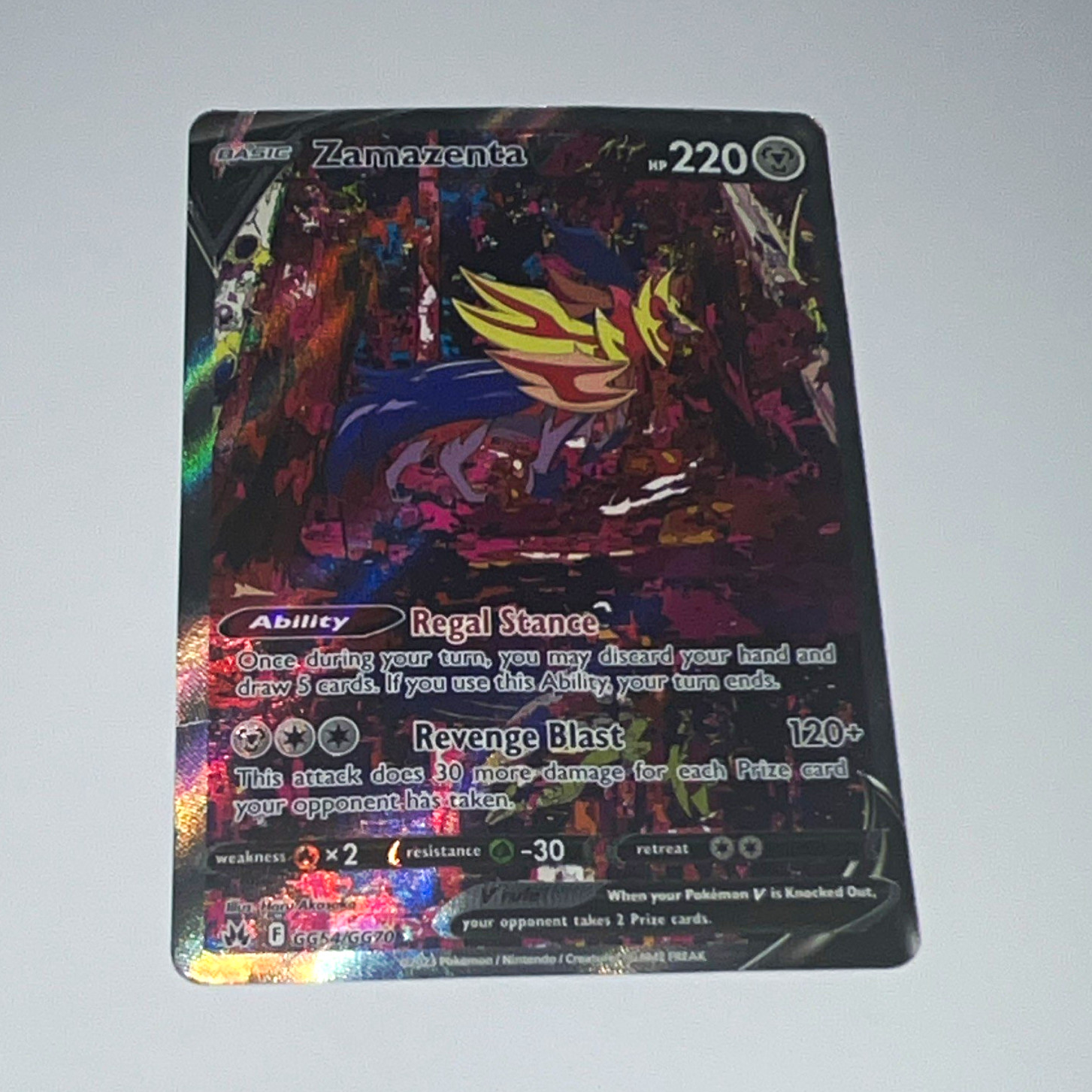 Pokemon TCG Zamazenta V GG54/GG70 Crown Zenith Galarian Gallery Ultra Rare Holo