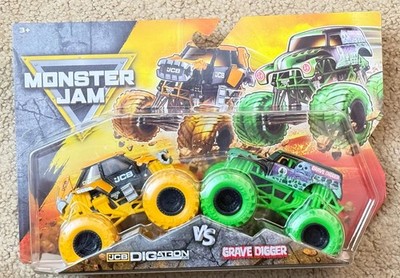 SPIN MASTER MONSTER JAM JCB DIGATRON VS GRAVEDIGGER NEW   FREE SHIPPING  