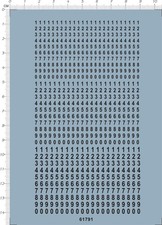 Detail Up 1/35 1/72 Arial Narrow Font Numbers Model Kit Water Slide Decal Black