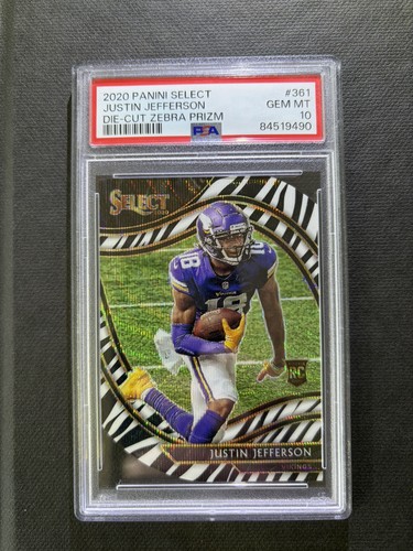 Justin Jefferson [Zebra Prizm] #361 2020 Panini Select card