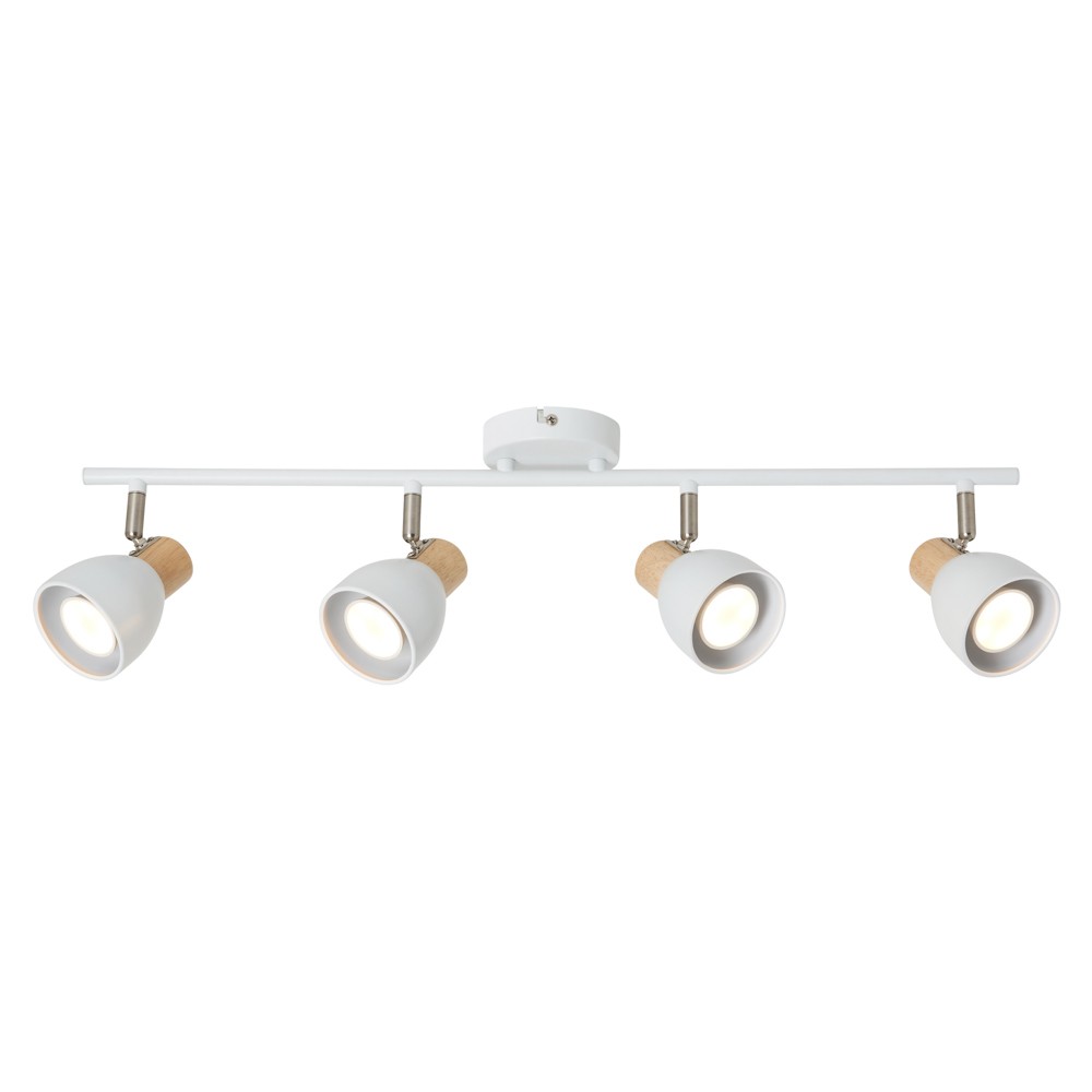Litecraft Fallon Spotlight Bar Adjustable Ceiling 4 Light - White, Natural