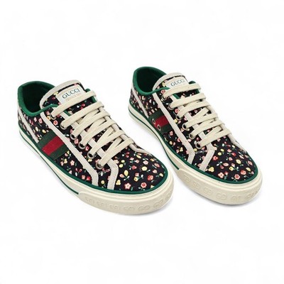 Gucci Liberty of London Tennis 1977 Low Top Sneaker Floral Black Size 37 US 7