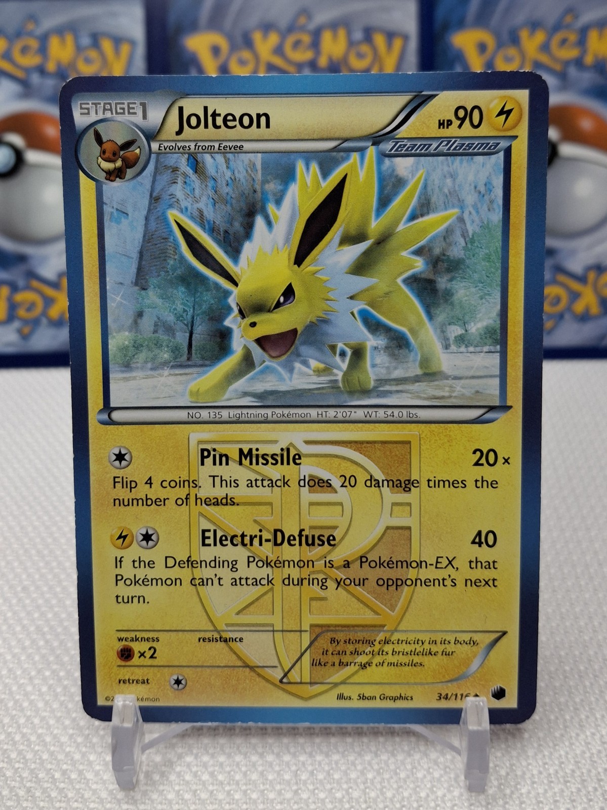 Pokemon TCG Jolteon 34/116 Plasma Freeze Regular - NM