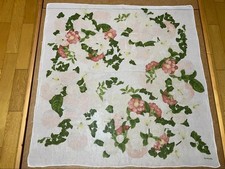 Auth CHANEL Camellia Scarf Ivory Silk Organza Rare Floral Design