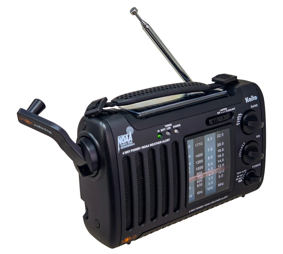 Kaito KA450 AM FM Shortwave Emergency Weather Radio with Solar and Crank - Image 3 of 4