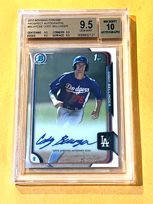 2015 BOWMAN 1ST CHROME CODY BELLINGER RC BGS 9.5/10 AUTO ROOKIE
