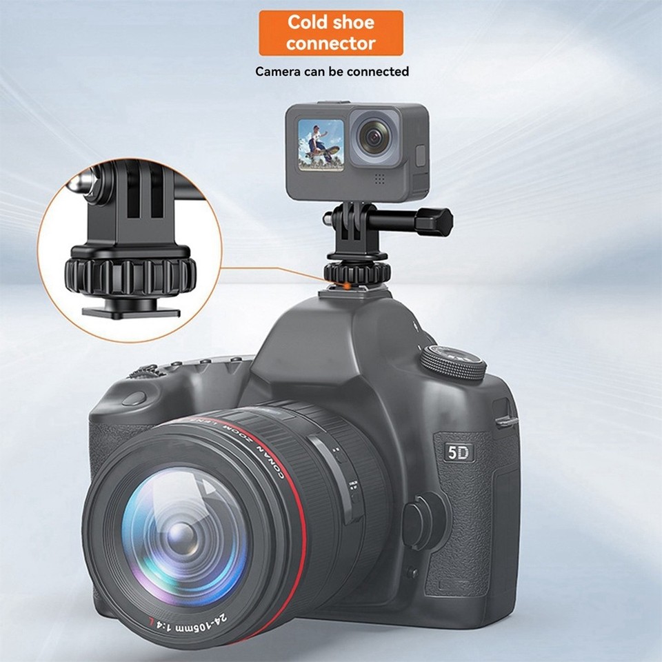 Cold Shoe Action Camera Cold Shoe Adapter with 180° Adjustment, 1/4 Inch Screw ...