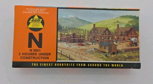 Vintage AHM Minikits N #5801:198 Three Houses Under Construction Kit - Picture 4 of 9