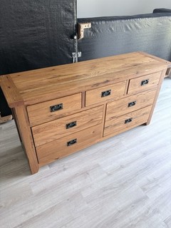 Solid Oak 7 Drawer Unit