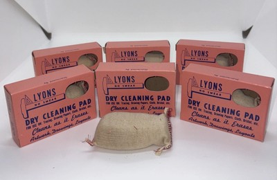 Lot Of 6 -NEW Lyons Dry Cleaning Pad No Smear Artwork Drawings Advertising Decor