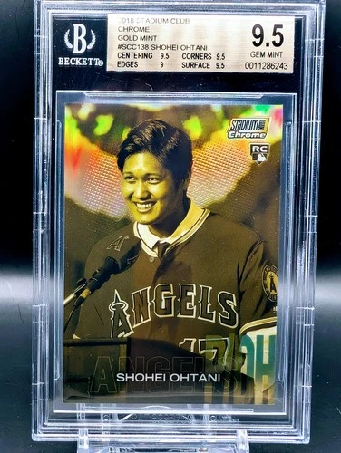 2018 Topps Stadium Club Chrome Gold Mint Shohei Ohtani RC Case Hit SSP BGS 9.5
