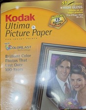 Kodak Ultima Picture Photo Paper Inkjet 8.5" X 11" High Gloss 55 Sheets 71 LB