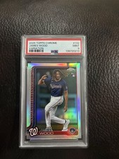 2025 Topps Chrome #132 James Wood RC Rookie Image Variation PSA 9 Nationals