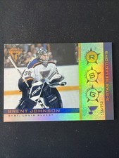2000-01 Pacific Private Titanium Brent Johnson/750 3 Star Selections Card