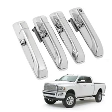 4Pcs Exterior Door Handle Compatible with 2009-2025 Dodge Silvery - 4 Pieces