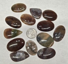 Assorted Indian Agate Cabochons Lot Of 13 G14- 3 