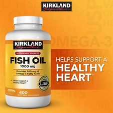 Kirkland Signature Omega-3 Fish Oil Concentrate 1000 mg, 400 Softgels