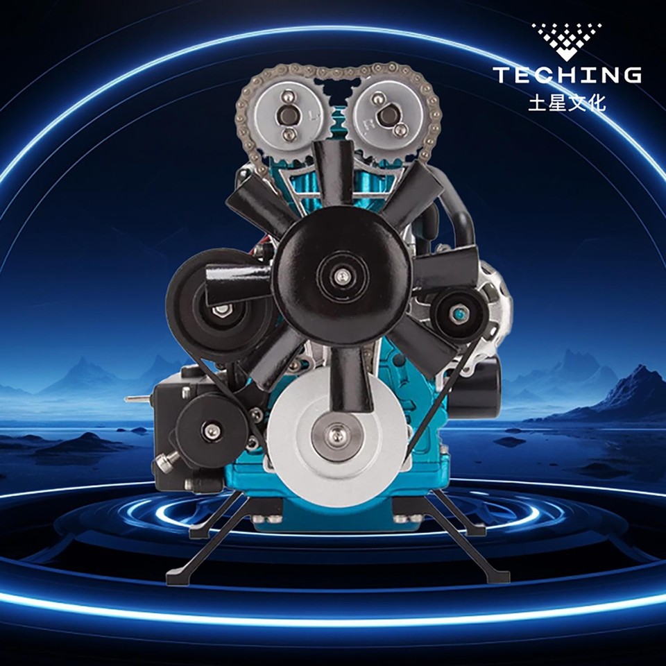 TECHING Metal 4Cylinder Turbocharged Engine Model DM111 Building Kit ...