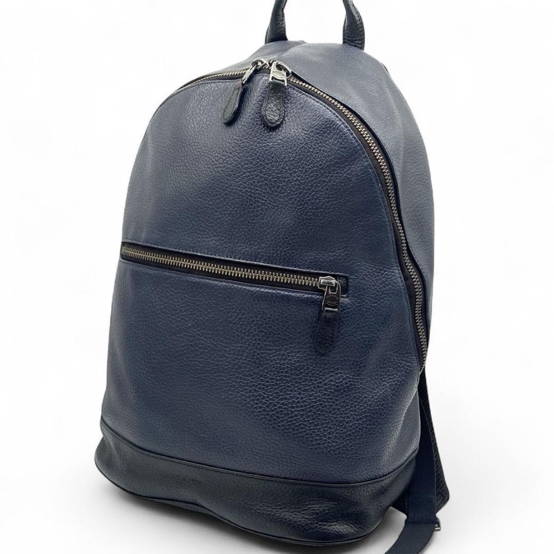 Coach Ethan All-Leather Bicolor 2-Way Backpack Large Capacity Leather
