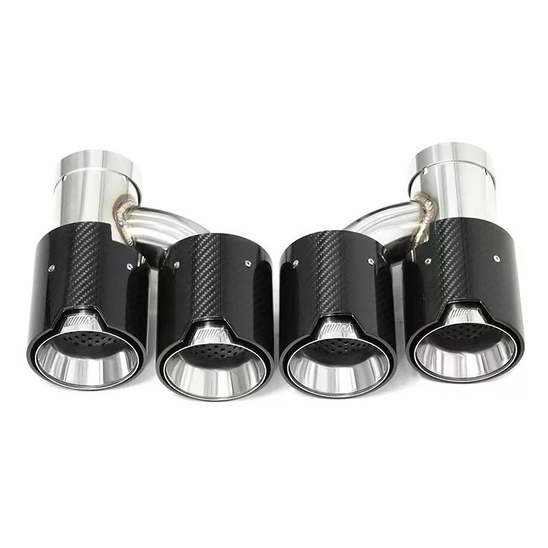 1 par de tubo de escape duplo ponta de fibra de carbono M para BMW 525i 528i 530i G30 G31 - Imagem 4 de 4