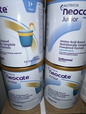 4 CANS NE0CATE JR JUNIOR UNFLAVORED FORMULA Hypoallergenic 14.1 oz Exp 4/26/26